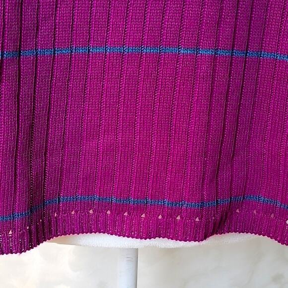 Cynthia Todd Womens Knit Cream Pine Green Purple Sweater Crew Neck Size L - Picture 6 of 10